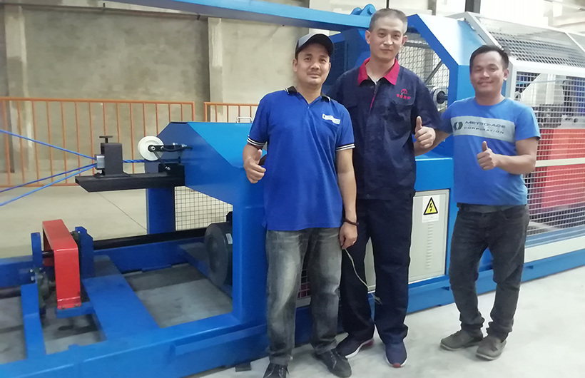 2019年7月，鲁普耐特为菲律宾客户安装制绳机等绳网设备顺利调试成功