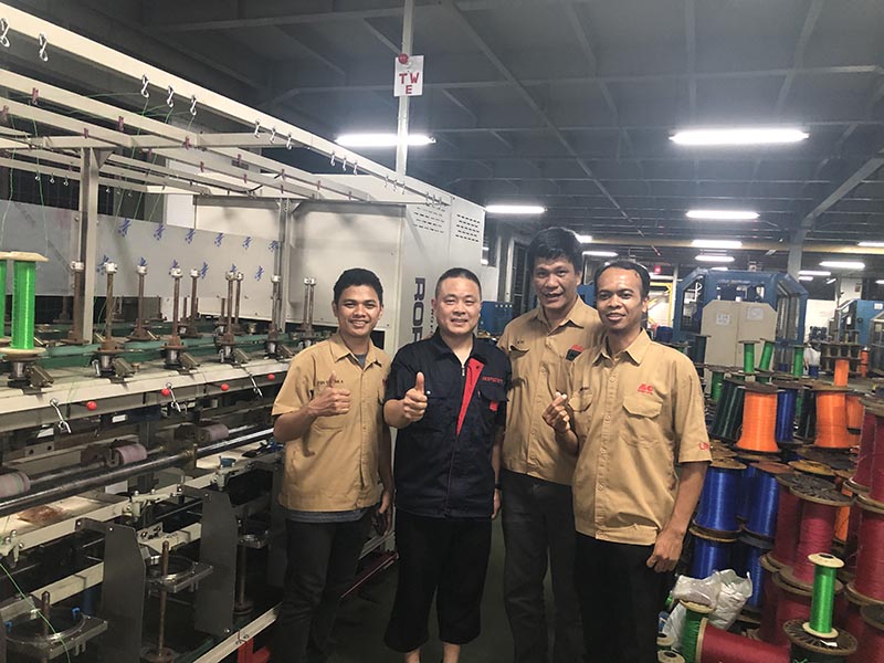 鲁普耐特机械在东南亚取得显著成果：销售工程师与售后人员成功调试安装一步法捻线机与圆丝拉丝机